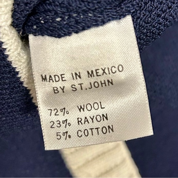 St. John Sport by Marie Gray Navy & Ivory Knit Top - Size S - Picture 5 of 6